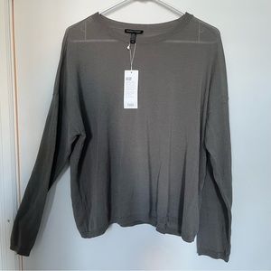 Eileen Fisher Smoke Crew Neck Box Top  size M  NWT